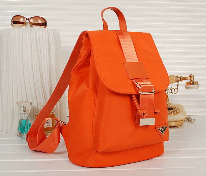 2014 Prada nylon drawstring backpack bag BZ1562 orange